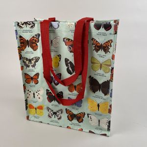 Indkøbstaske sommerfugl grøn baggrund lille