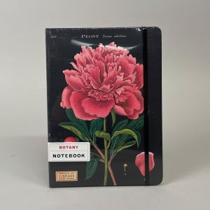 Notesbog med motiv af rosa pæon, linjeret