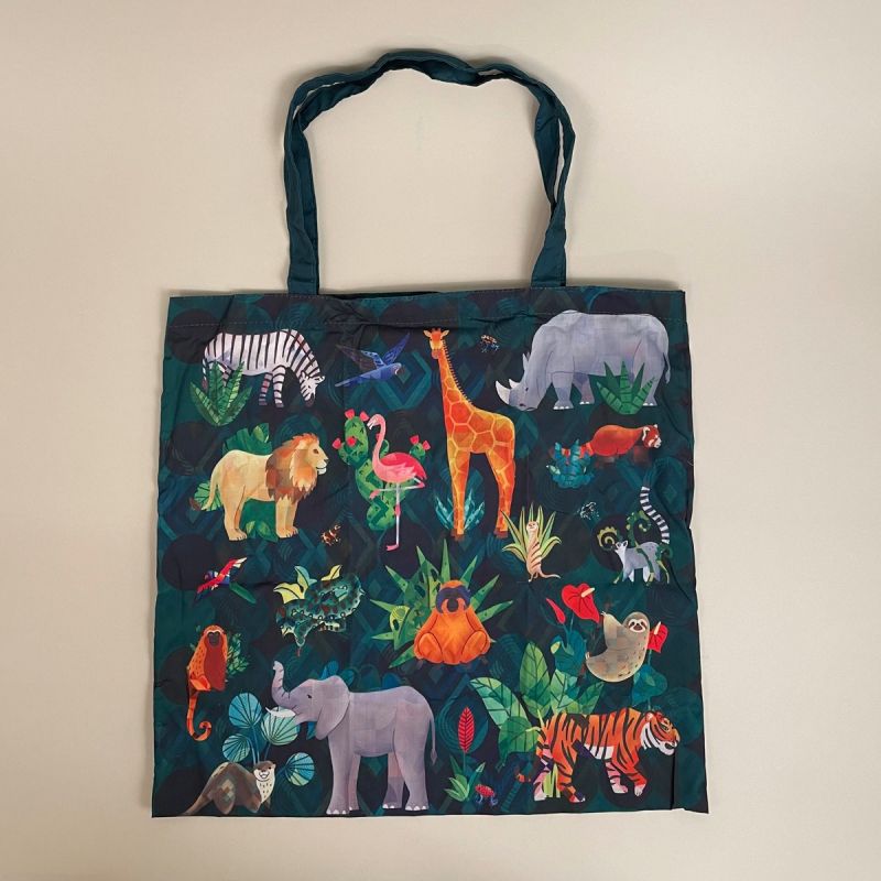 Indkøbsnet med motiv af eksotiske dyr 1