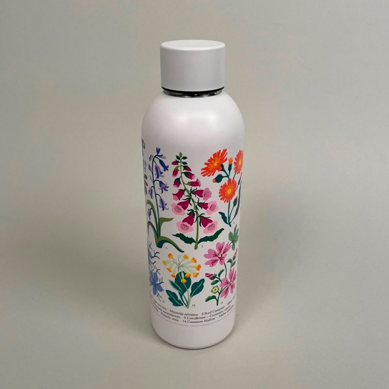 Termoflaske, hot & cold med motiv af vilde blomster 2