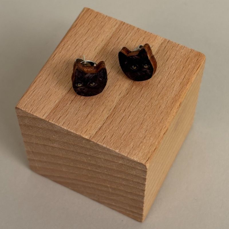 Ørestikker med små sorte kattehoveder 1