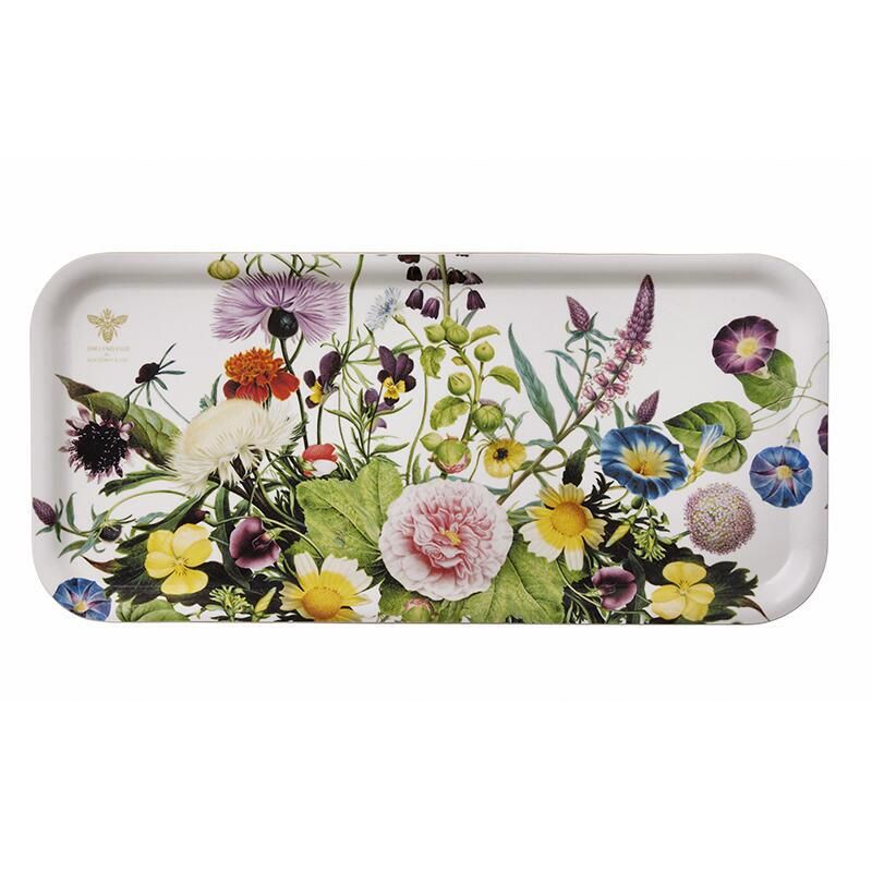 Serveringsbakke med blomster-motiv 32x15cm 1