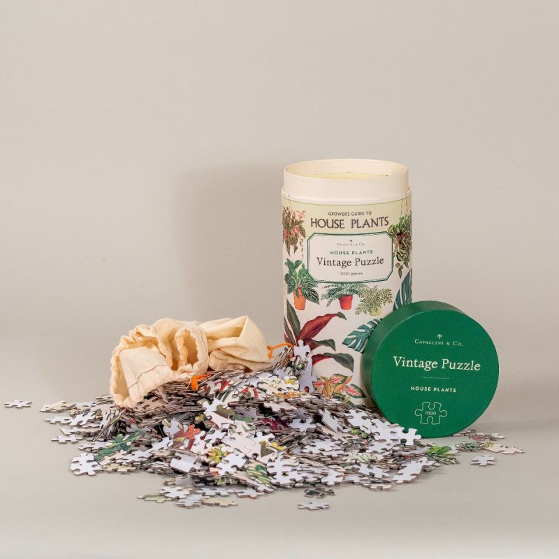 Puslespil, vintage, stueplanter  1