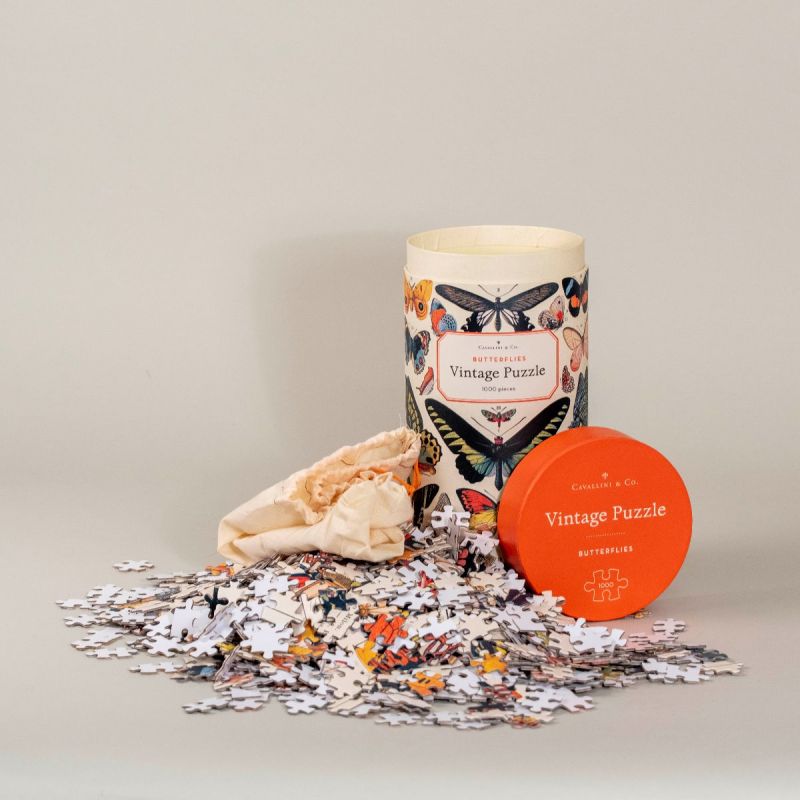 Puslespil, vintage, sommerfugle 1