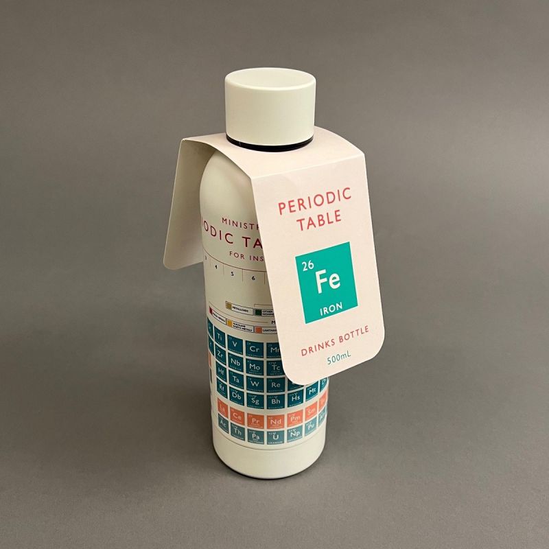 Termoflaske, hot & cold med motiv af det periodiske system. 500 ml.  1