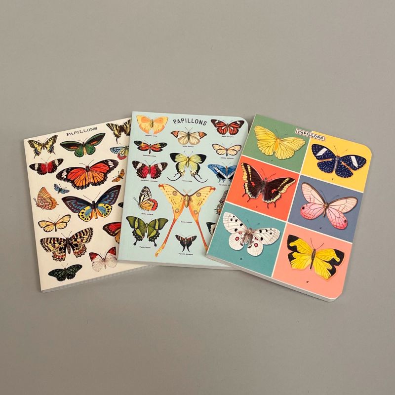 Notesbog med motiver af forskellige sommerfugle, sæt a 3 stk. 1