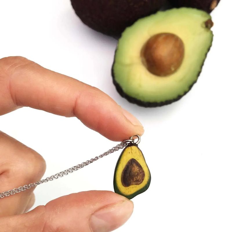 Halskæde med vedhæng, avocado 1