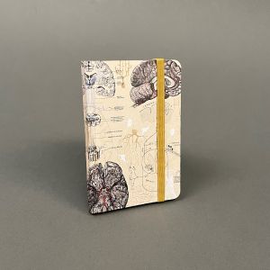 Lille notesbog med motiv af menneskehjernen 