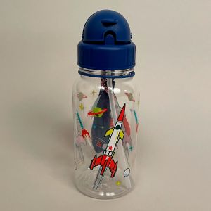 Drikkedunk klar med raketmotiv 500 ml.
