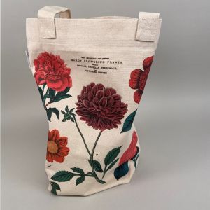 Indkøbsnet med motiv af blomstrende stauder