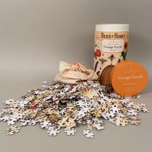 Puslespil, vintage, bier og honning