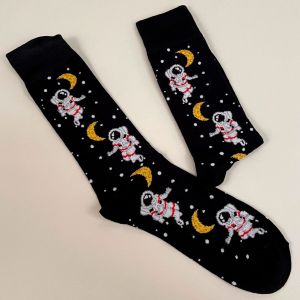 Strømper med astronauter størrelse 42-46