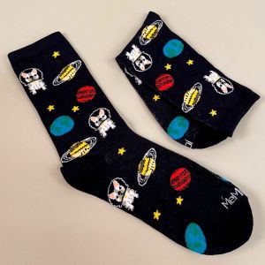 Strømper med astronauthunde størrelse 36-41