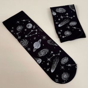 Strømper med stjerner, galakser og kometer størrelse 36-41