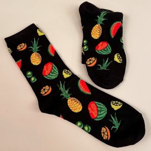 Strømper med tropiske frugter størrelse 36-41