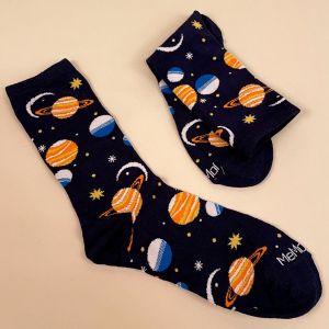 Strømper med stjerner og planeter størrelse 43-47