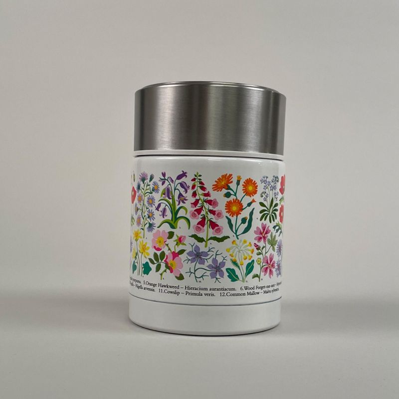 Termobeholder, hot & cold med motiv af vilde blomster 1
