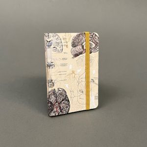 Lille notesbog med motiv af menneskehjernen 