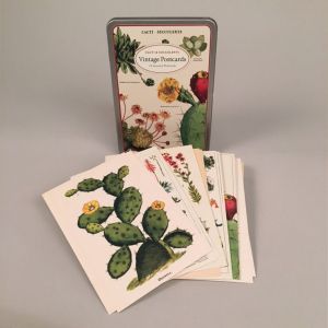 Postkort i metalæske 18 stk. Kaktus og sukkulenter